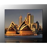 Wandbild xxl(Sidney_skyline60x80cm) Deko Bild auf Leinwand. Ausf�hrung sch�ner Kunstdruck auf echter Leinwand und Keilrahmen. Bild Motiv(Sydney Skyline Oper Wasser blau Australien Stadt Wolkenkratzer braun)Made in Germanyvon "Nix-Art Wandbilder"