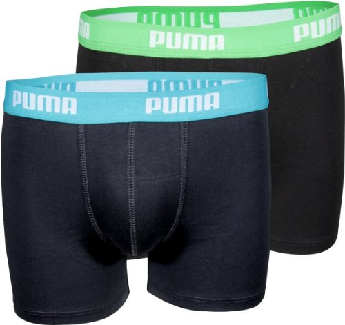 PUMA Jungen Basic Boxer 2P, india ink / turquoise, 158-164, 525015001 Preisvergleich