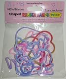 12/Pk Tie Dye Peace Love n Harmony Shaped Rubber Bands