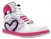 Pineapple Girls Geo White & Pink Hi Top Baseball Style Lace Up Boots.