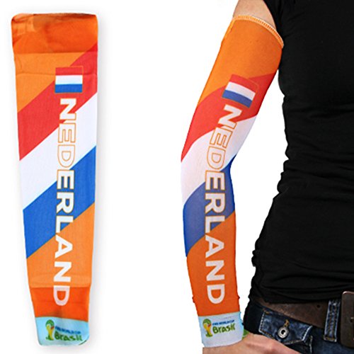 Taffstyle® Offizieller FIFA WM 2014 Fan Fußball Tattoo Ärmel Sleeve Fanartikel Strümpfe mit Fussball Weltmeisterschaft & EM Länder Fahne Trikot Style Skin Kostüm – Niederlande