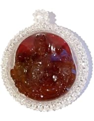 Kwan Yin Pendant 01 Spiritual Carnelian Orange Goddess Swarovski Big 3" (Gift Box)