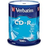 Verbatim 700 MB 52x 80 Minute Branded Recordable Disc CD-R - 100-Disc Spindle, FFP 97458