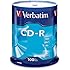 Verbatim 700 MB 52x 80 Minute Branded Recordable Disc CD-R - 100-Disc Spindle, FFP 97458