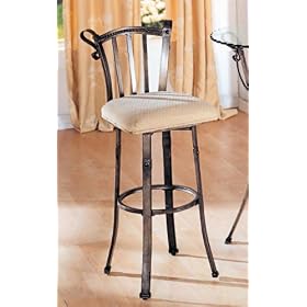 Swivel Antique Brown Metal Bar Stools, Set of 2 by R.H.F.