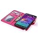 Note 4 Case, LK Galaxy Note 4 Wallet Case, Luxury PU Leather Case Flip Cover with Card Slots & Stand For Samsung Galaxy Note 4, HOT PINK