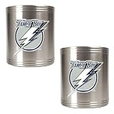 NHL Tampa Bay Lightning Two Piece Stainless Steel Can Holder Set- Primary Logo