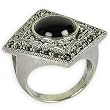 Handcrafted Jewelry Rings Sterling Silver Black Onyx Gemstone US Size 6 1/2