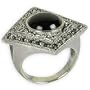 Handcrafted Jewelry Rings Sterling Silver Black Onyx Gemstone US Size 6 1/2
