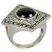 Handcrafted Jewelry Rings Sterling Silver Black Onyx Gemstone US Size 6 1/2