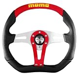 Momo TRK35BK0R Trek Red 350 mm Leather Steering Wheel