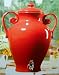 Red Ceramic Beverage Jar dispenser spigot 13 Liters