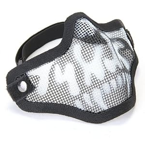 SODIAL(R) Black Camouflage Airsoft Paintball Hunting Half Face Tactical Mask Mesh