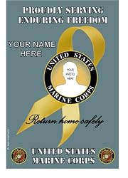 Marine Corps Enduring Freedom Small Mailbox Flag(Yellow Ribbon inset)