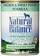 Natural Balance Canned Dog Food, Grain Free Limited Ingredient Diet Chicken and Sweet Potato Recipe, 13 Ounce, Pack of 12
