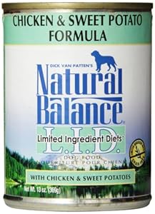 Natural Balance Canned Dog Food, Grain Free Limited Ingredient Diet Chicken and Sweet Potato Recipe, 12 x 13 Ounce Pack