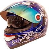 Motorcycle Street Bike Dual Lens/Double Shields Full Face Helmet Blue