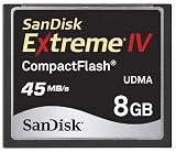 SanDisk 8GB Extreme IV - Compact Flash memory card (SDCFX4-8192-904, Retail Packaging)