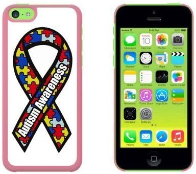 Autism Awareness Ribbon Snap On Hard Protective For Iphone 6 Plus 5.5 Phone Case Cover - Black