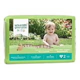 Seventh Generation Free and Clear Baby Diapers, Size 2, 180 Count