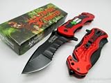 Zombie Hunter Assisted Opening Rescue Tactical Pocket Folding Collection Knife Tactical Outdoor Survival Camping Hunting - Red