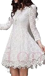 Sheath Spring Above the Knee Long Sleeves Lace Mini Dress 