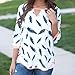 Orangesky Women Top Casual Loose Half Sleeve Plume Tee Shirt Blouse (L, White)