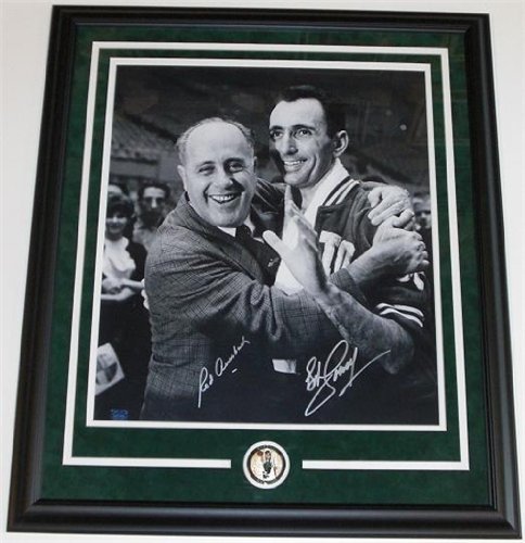 Red Auerbach and Bob Cousy Dual Autographed/Hand Signed B+W 16x20 Boston Celtics Photo ~ Custom Fram