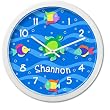 Olive Kids - Somethin' Fishy Personalized Clock (White)