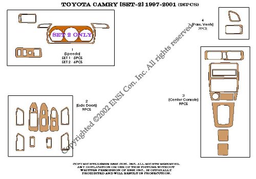 Toyota Camry (set 2) Dash Trim Kit 97-01 - 26 pieces - American Rosewood (25-221)