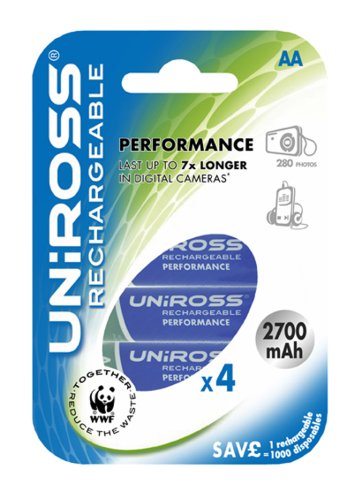 Childrens Toyshop  Electronics : Uniross 4 x AA 2700mAh Performance Batteries