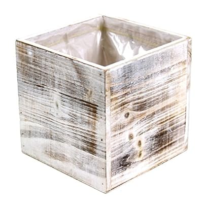 Koyal Wholesale Square Cube Shabby Chic Wood Vase Pack Of 6 6