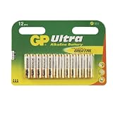 GP AAA Ultra Alkaline Battery. Blister of 12