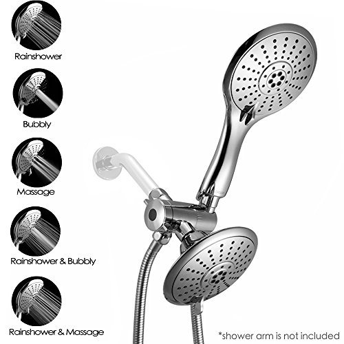 LORDEAR BT14512 2 Shower Heads 5 Setting 5 inch fixed Shower Head and