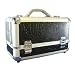 Multi Level Jewelry Box - Crocodile Print Leather Keepsake Box With Carry Strap And Key (8.5in tall x 15in wide 3.5in depth)