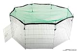 FLG03 Gehege Freilaufgehege Freilauf Freigehege mit SCHUTZNETZ und T&Uuml;R 8-teilig - Leopet&reg;