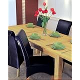 Ashley EXTENDING OAK DINING TABLE & 6 LEATHER CHAIRS