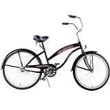 51cnc1v GJL. SL160  Kids Bikes Black with Pink Wheels Ladies Beach Cruiser 24 Deluxe