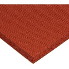 Silicone Sponge Rubber Sheet, Adhesive-Backed, Medium Density, Smooth, Red