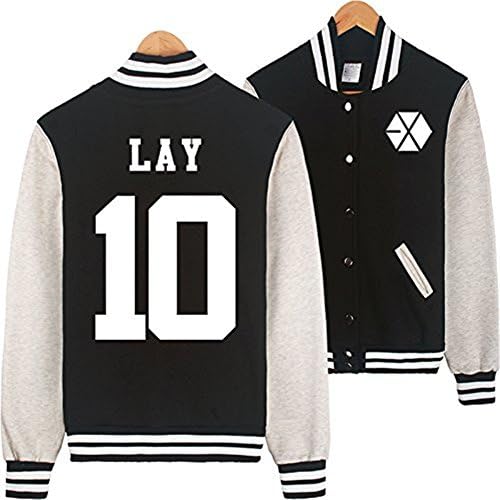 Treesate Grace Karin Kpop EXO EXO-M EXO-K Varsity Baseball Jacket Black