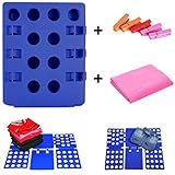 BoxLegend Blue Plastic Adjustable Clothes Folder with Clips and Dust-Proof Bag