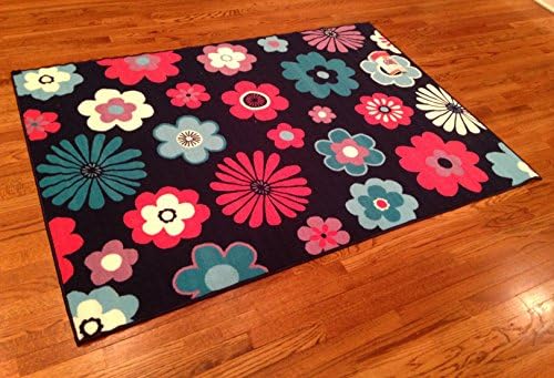 Blossom Kids Area Rug 4 Feet 5 Inches X 6 Feet 3 Inches - Nice Size - Printed Area Rug with Non Skid Backing 53 Inches By 75 Inches