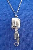 シュア 55 SHマイク 銀 ネックレス Shure 55 SH Microphone Silver Necklace