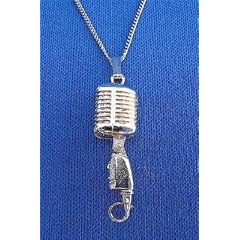 シュア 55 SHマイク 銀 ネックレス Shure 55 SH Microphone Silver Necklace