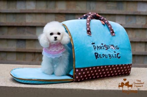 KOJIMA Design-New Color Cute Cozy Soft Carry Bag House Bed For Small Dog Puppy Cat Kitten 15.7" x 13.4" x 15.7" (Blue)
