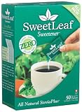 SweetLeaf SteviaPlus Fiber Packets, 50-Count Packages (Pack of 4)