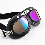WWII RAF German Military Army Aviator Retro Style Black Frame Sun UV Wind Eye Protect Goggles Outdoor Camping Sledding Skydiving Hiking Scout Motorcycle Fashion Biker Gear