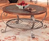 Brown Finish Slate Top Coffee Table By Coaster Furniture