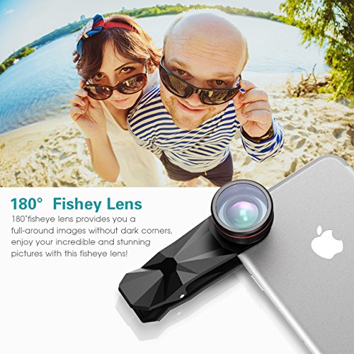 Pictek-Fisheye-Lens-Clip-On-3-in-1-Fisheye-12X-Macro-24X-Super-Macro-Phone-Camera-Lens-Kit-for-iPhone-66s6-iPhone7-iOS-and-Android-Smartphones