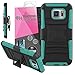 Galaxy S6 Case, CelltoTriple Layer [Kickstand] Combo Holster Cover [Heavy Duty Rugged] Kickstand and Locking Belt Swivel Clip (Mint)
